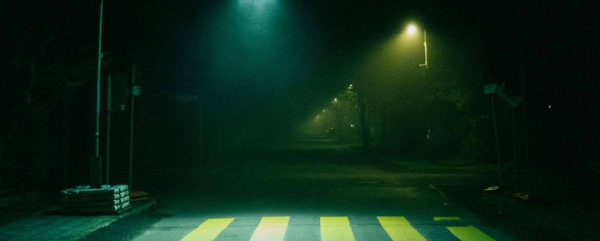 Zebrastreifen Düster Nacht